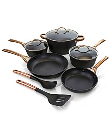 Allsberg 10 Piece Non-Stick Cookware Set with Lids and Handles