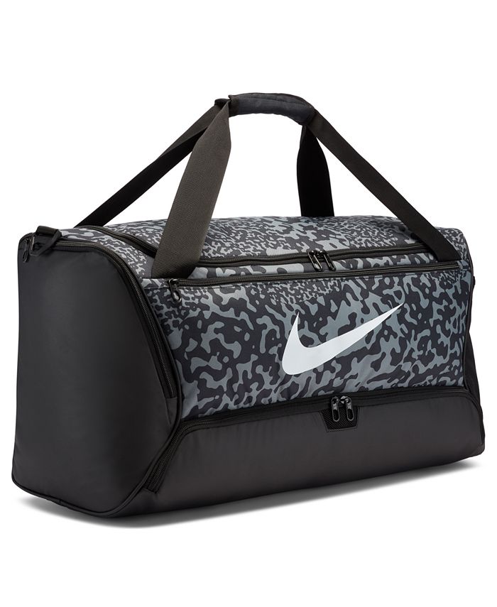 Nike Brasilia Duffel Bag Black Grey Camo