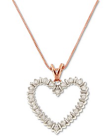 Diamond Heart 18" Pendant Necklace (1/10 ct. t.w.) in Gold-Plated Sterling Silver, Rose Gold-Plated Sterling Silver or Sterling Silver 