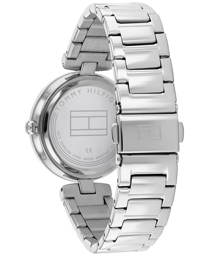 Tommy Hilfiger Womens Stainless Steel And Crystal Bracelet Watch 34mm Macys