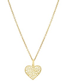 Filigree Heart 18" Pendant Necklace, Created for Macy's
