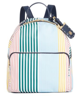 Tommy Hilfiger Julia Striped Nylon Dome Backpack - Macy's