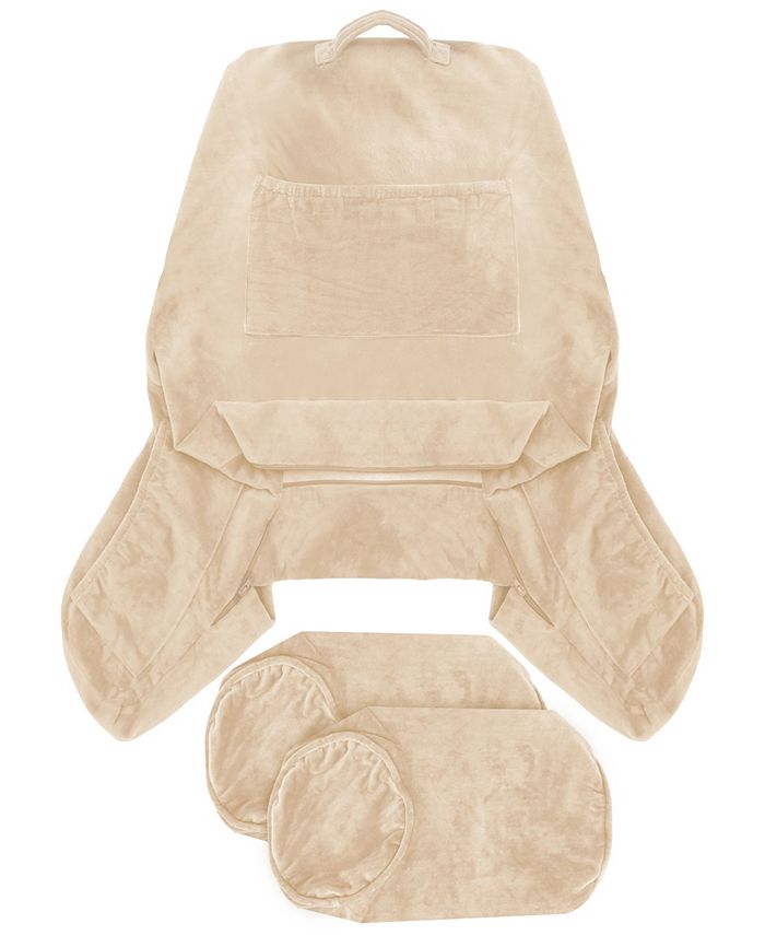 Nestl Reading Backrest Pillow Cover and Detachable Neck Roll Pillow