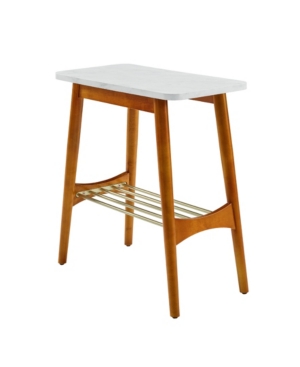 Faux Marble Tapered Leg Side Table
