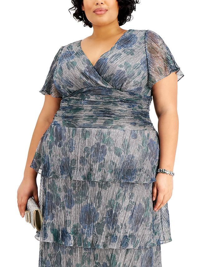 SL Fashions Plus Size Tiered Fit & Flare Dress & Reviews - Dresses ...