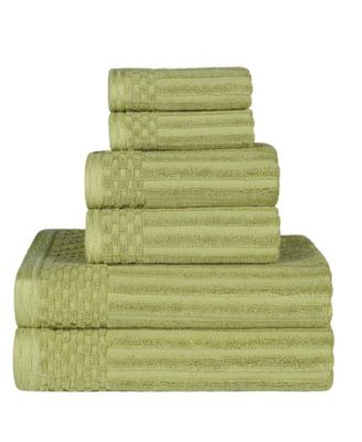 Soho Checkered Border Cotton 6 Piece Towel Set