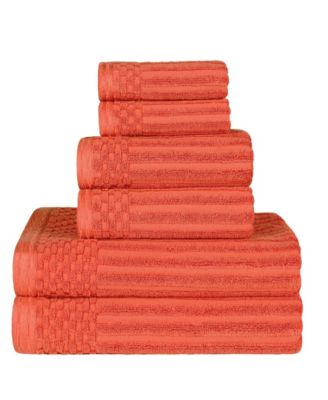 Soho Checkered Border Cotton 6 Piece Towel Set