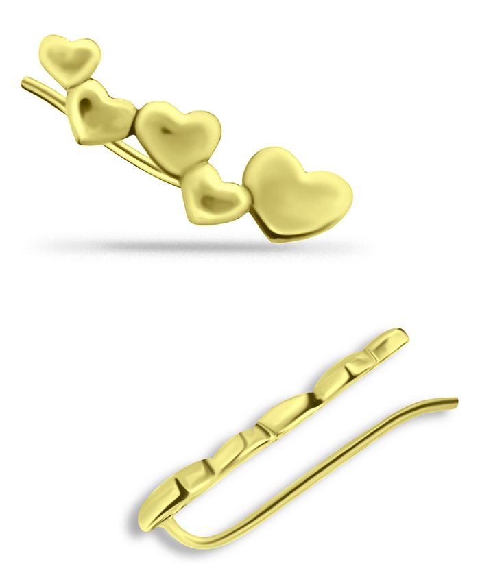 Giani Bernini - Heart Ear Crawler Earrings in18k Gold Over Sterling Silver or Sterling Silver