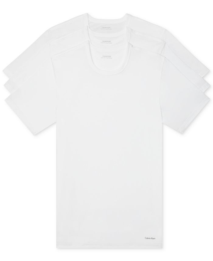 Calvin Klein Men's 3-Pack Cotton Classics Crewneck Slim-Fit T-Shirts ...