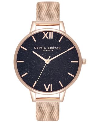 Olivia Burton - Women's Classics Rose Gold-Tone Stainless Steel Mesh Bracelet Watch 34mm