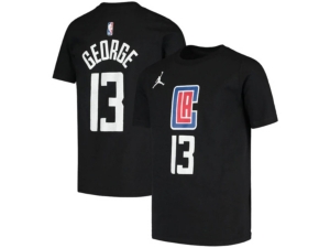 Jordan Kids' Los Angeles Clippers Youth Statement Name And Number T-shirt - Paul George In Black