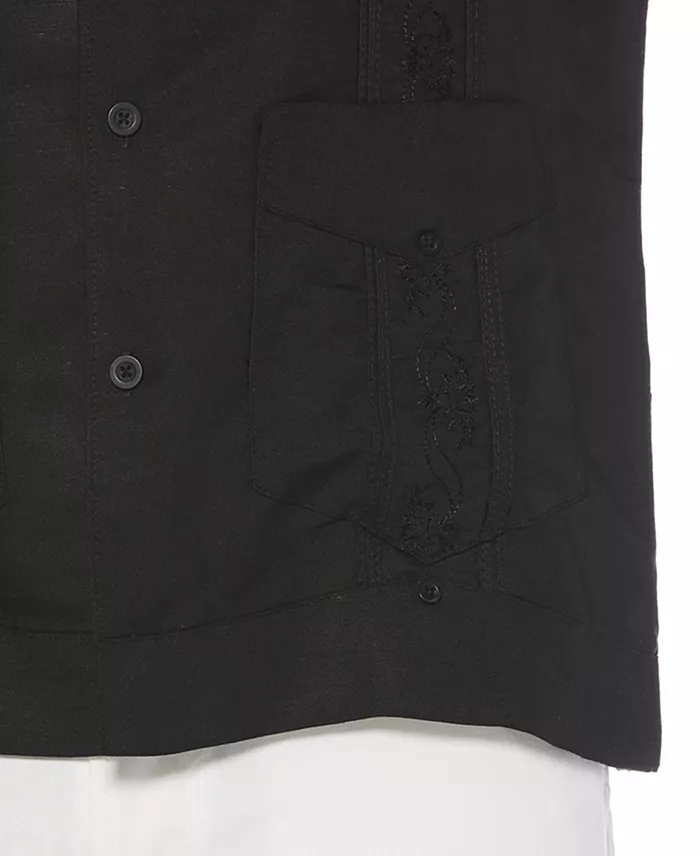 Short-Sleeve Embroidered Guayabera Shirt - thumbnail 7