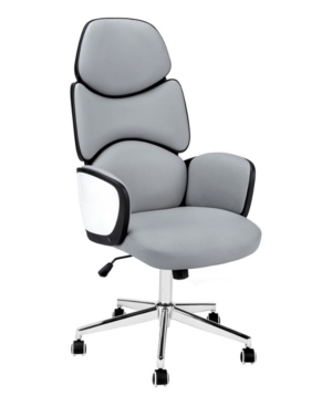 Monarch Specialties High Back Executive Leather-look Office Chair In Gray
