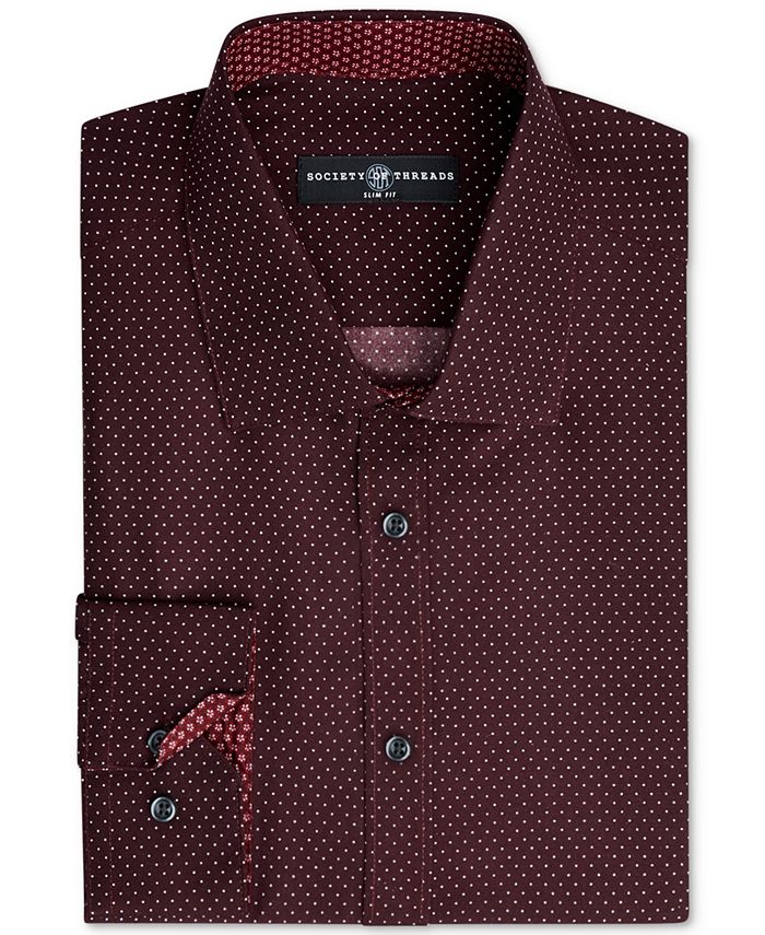 Society Of Threads Men's Slim Fit Non Iron Performance Solid Dress Shirt White Size XX-Large