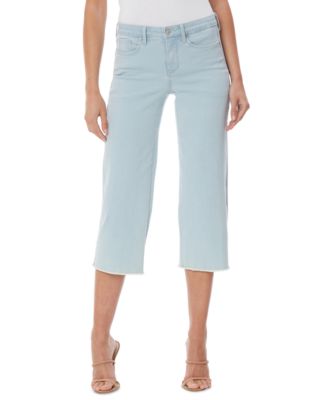 NYDJ Wide-Leg Frayed-Hem Cropped Jeans