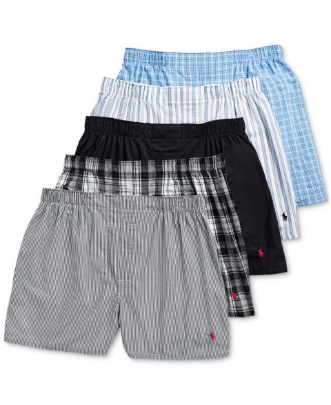 Мужские Polo Ralph Lauren Men's 5-Pack Woven Boxers