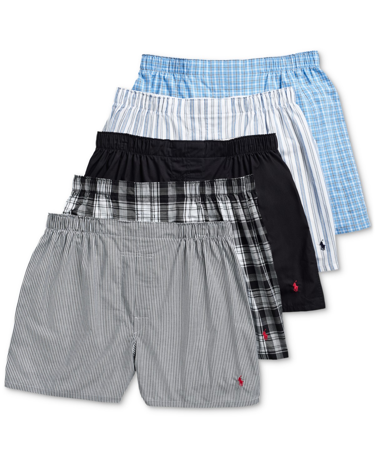 Мужские Polo Ralph Lauren Men's 5-Pack Woven Boxers — фото 1
