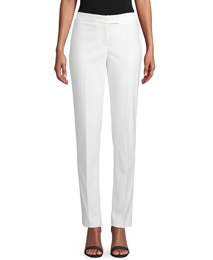 Anne Klein Double-Weave High-Rise Ankle Pants - Macy's