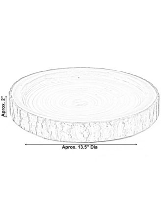 Wood Tree Bark Indented Display Tray Serving Plate Platter Charger
