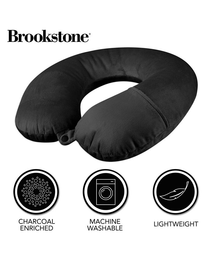 Brookstone CharcoalInfused Memory Foam Travel Neck Pillow Macy's