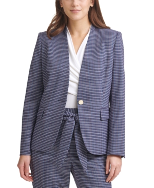 Dkny Printed Single-Button Blazer