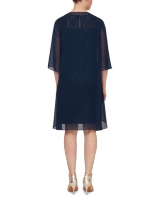 SL Fashions Sequin Lace Dress & Chiffon Jacket 