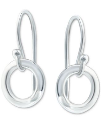 Hammered Circle Drop Earrings in Sterling Silver, Created for Macy's