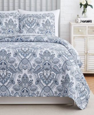 Southshore Fine Linens Enchantment Printed Quilt Coordinating Sham Set In Blue