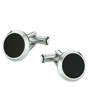Montblanc - Men's Stainless Steel and Black Onyx Cufflinks