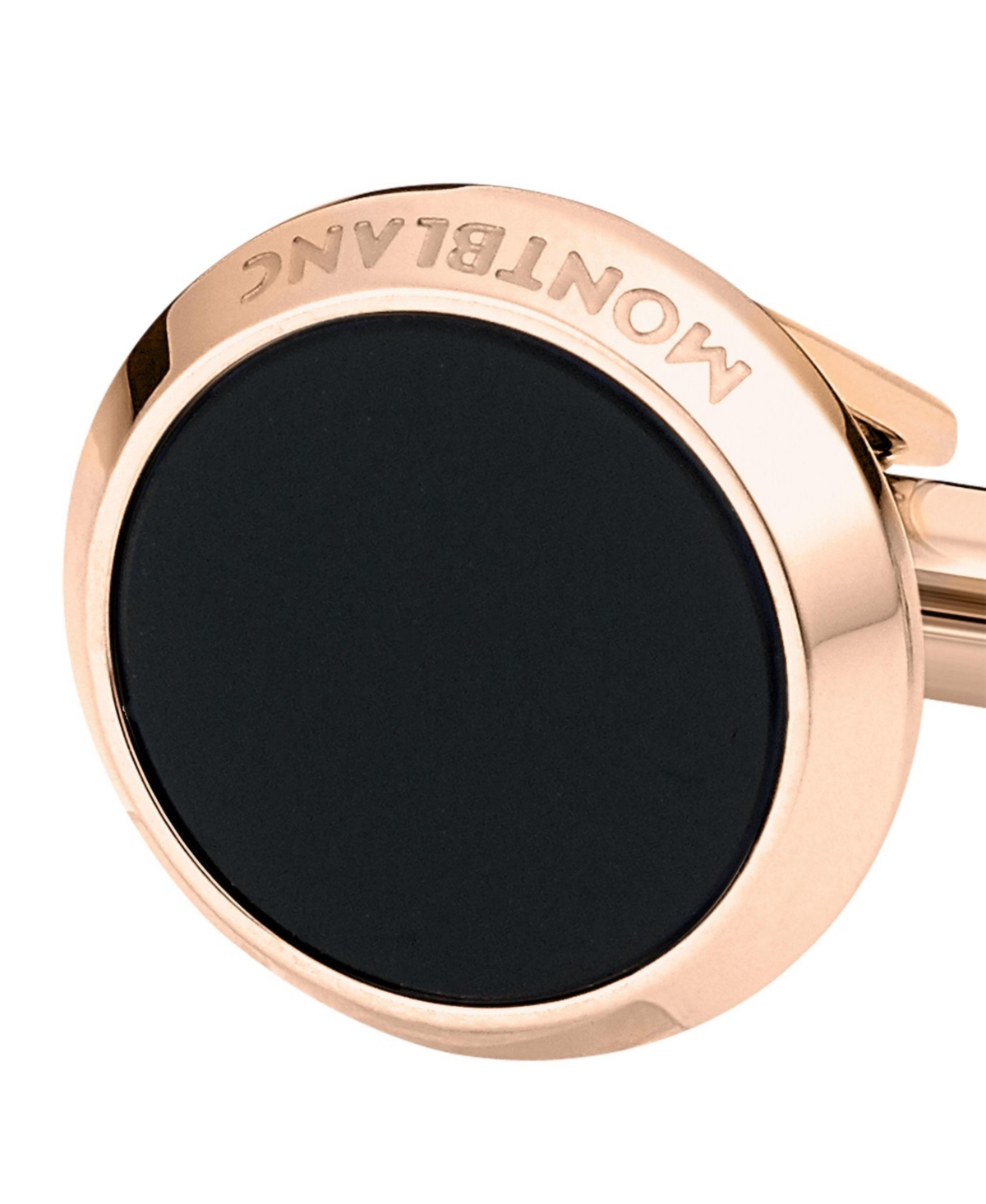 Shop Montblanc Men's Meisterstuck Red-gold Stainless Steel And Onyx Inlay Cuff Links In Rose Gold