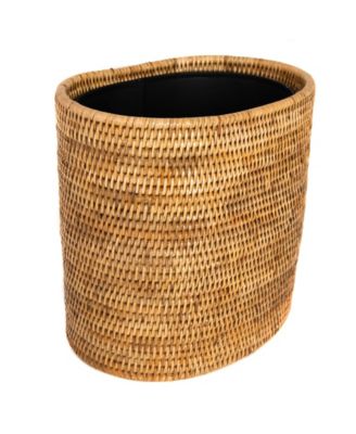 Artifacts Trading Company Oval Waste Basket with Metal Liner