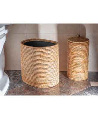 Artifacts Trading Company Oval Waste Basket with Metal Liner