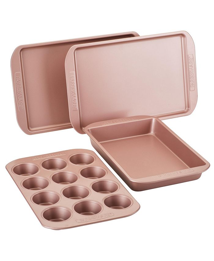 Farberware - Nonstick Bakeware Set, 4-Pc., Rose Gold