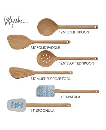 Ayesha Curry - Ayesha Collection Kitchen Cooking Utensil Set with Ceramic Tool Crock, French Vanilla