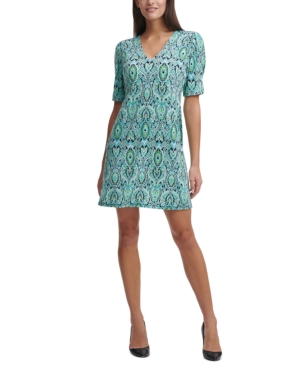 Tommy Hilfiger Paisley print Jersey Shift Dress In Aqua Sky Multi ModeSens