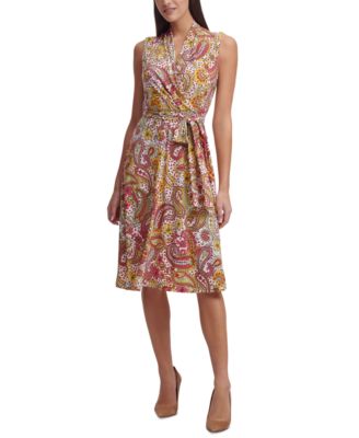 Tommy Hilfiger - Lola Paisley Faux-Wrap Dress