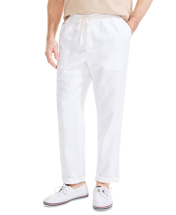 Nautica Men's Classic-Fit Elastic Drawstring Linen Pant - Macy's