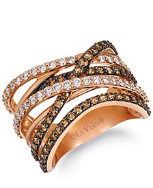 Nude Diamond & Chocolate Diamond Statement Ring (1-5/8 ct. t.w.) in 14k Rose Gold