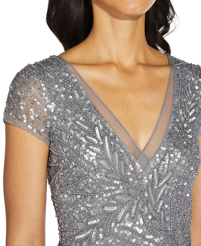 sequin beaded gown