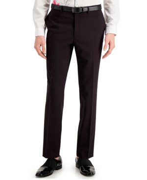 Shop Inc International Concepts Men's Slim-fit Burgundy Solid Suit Pants, Created For Macy's In Pure Burgundy