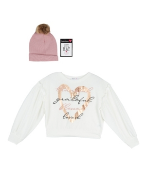 Big Girls Long Sleeve Screen Sweatshirt with Beanie