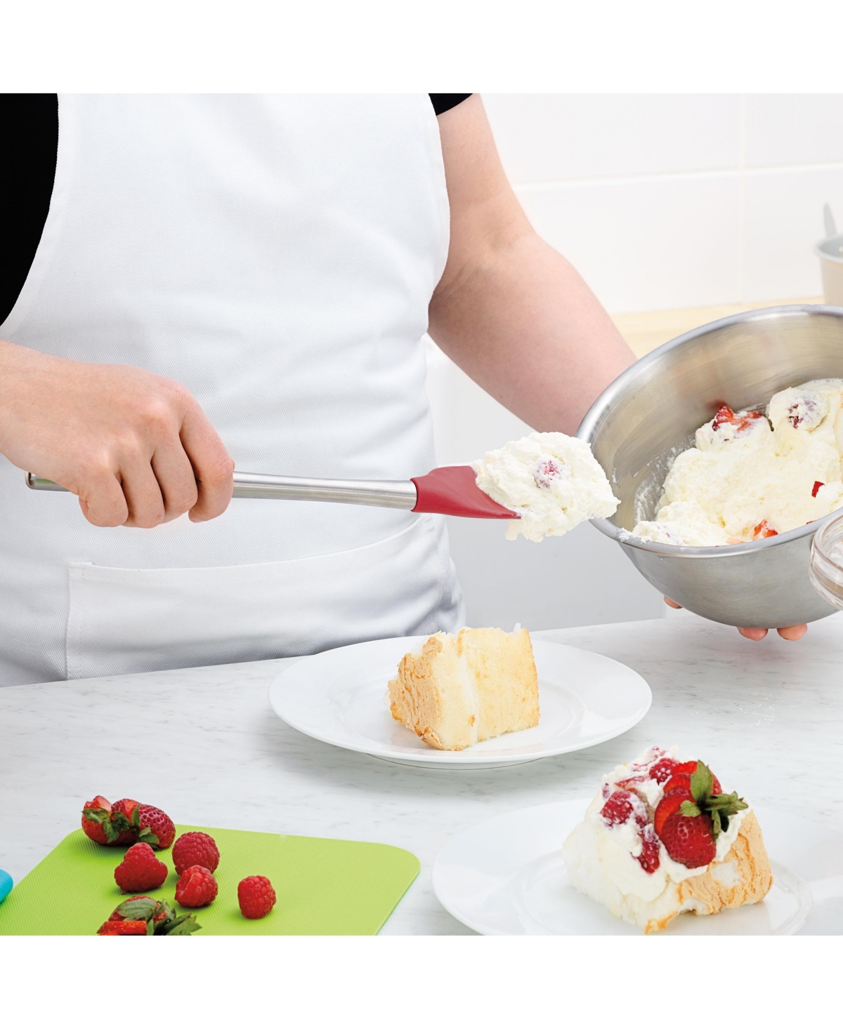 Tovolo Flex-Core Stainless Steel Handled Spoonula, Silicone Spoon Spatula Head