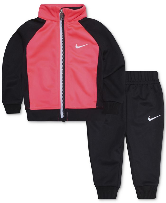 Nike Baby Girls 2 Pc. Colorblocked Zip Jacket Jogger Pants Set