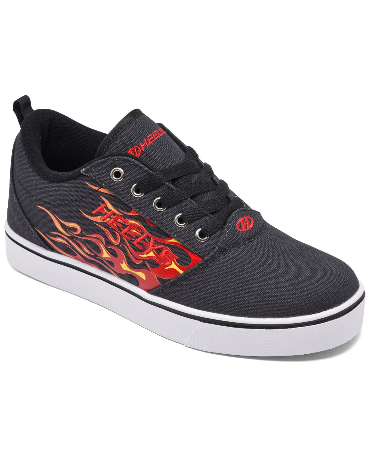 Heelys Kids' Boys Pro 20 Flame Wheeled Skate Casual Sneakers From Finish Line In Black,red,flame