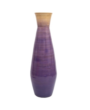 Uniquewise 28" Classic Bamboo Handmade Floor Vase In Purple