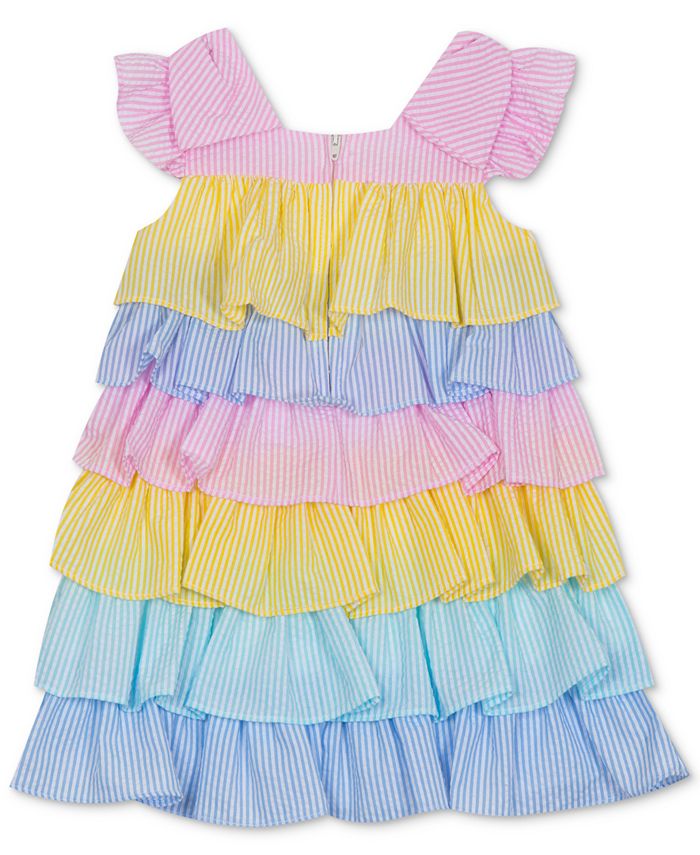 Rare Editions Baby Girls Tiered Colorblocked Dress - Macy's
