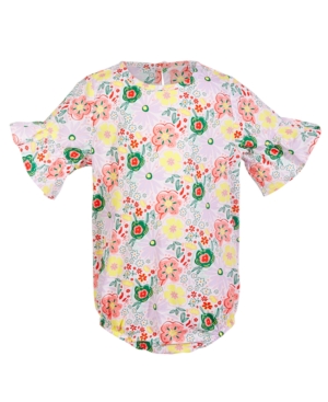 First Impressions Baby Girls Floral-print Cotton Bodysuit, Created For Macy's In Bright White