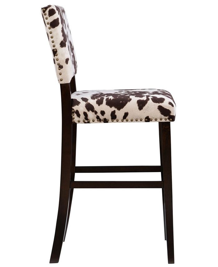 Linon Home Décor Covey Black Cow Print Bar Stool Macy's