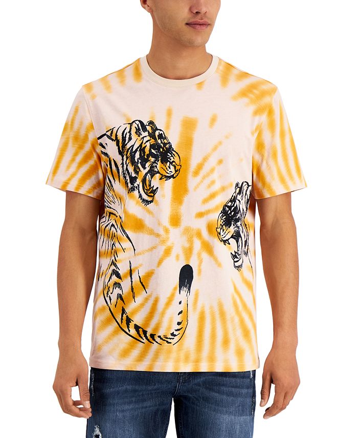 INC International Concepts Men's Tie-Dye Tiger Print T-Shirt, Created ...