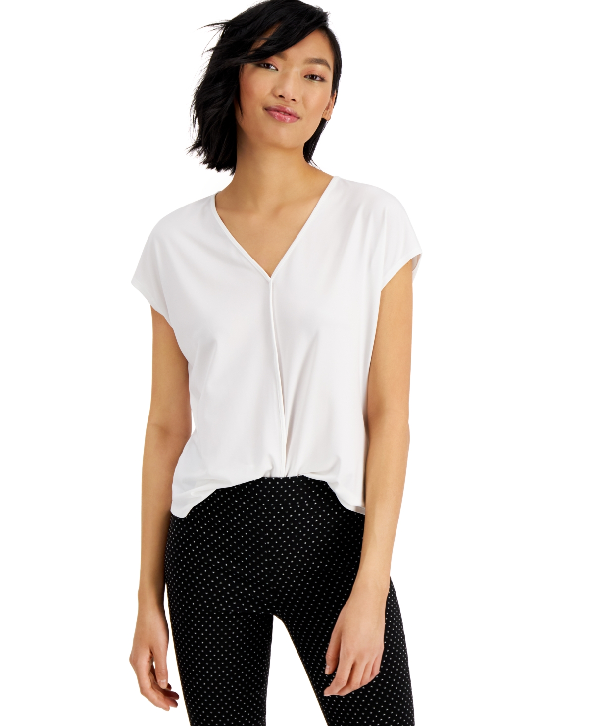 Bar Iii Women's Seamed V-Neck Top, Created For Macy's